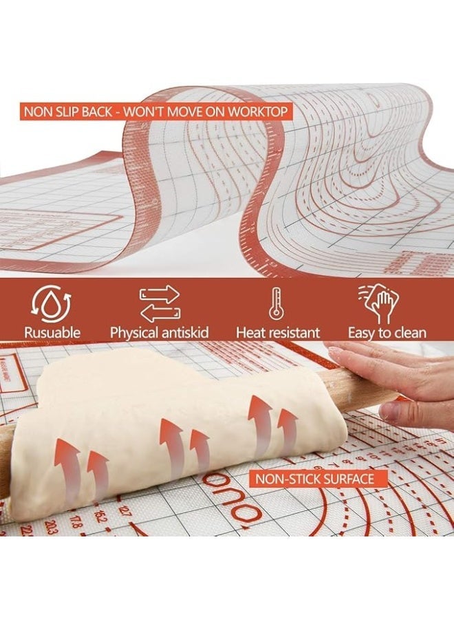 Extra Large Thick Silicone Baking Mat 50 x 40 cm, Non-Stick Sheet with Measurements for Rolling Pastry, Fondant, Pizza, Reusable and Oven Safe, Non-Slip Dough Mat, Professional Baking Tool - Image 3